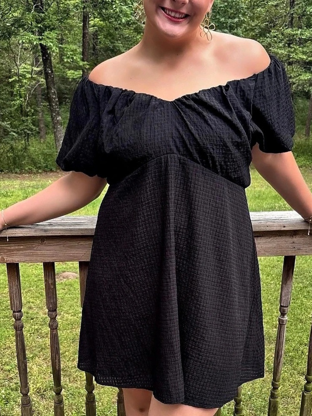 Old Navy Black Textured Mini Dress Size 2X